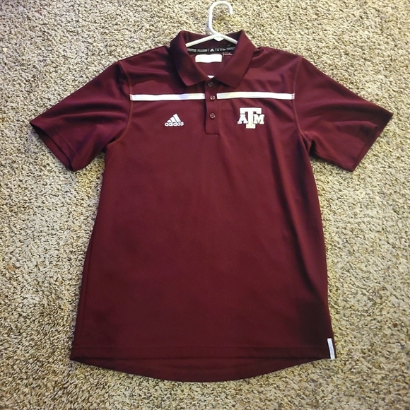 adidas Other - Adidas Texas A&M Player Issued Polo Shirt Men’s M Aggies Maroon Gigem